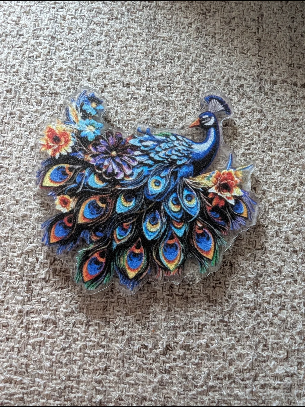 Blue Peacock Acrylic Sticker